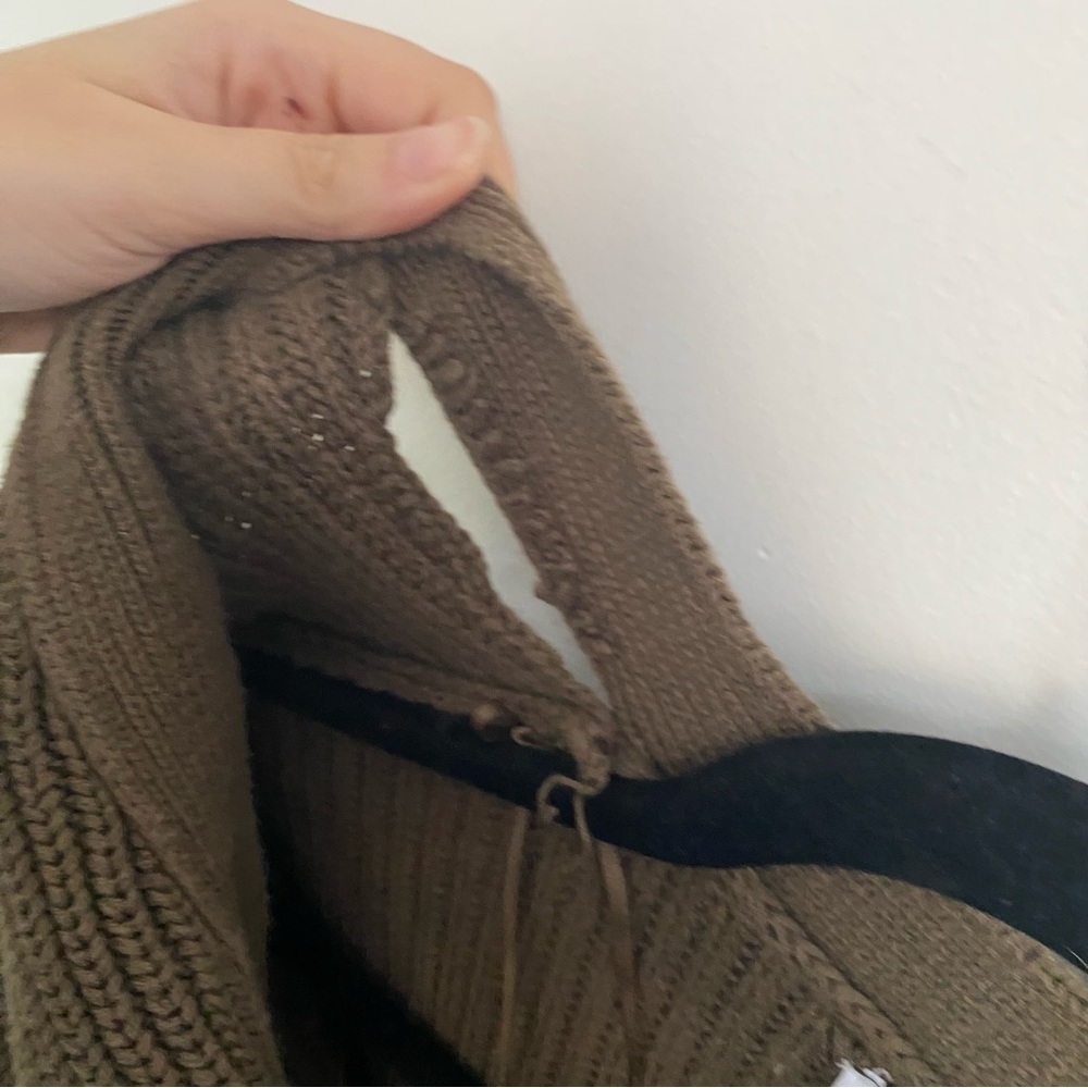 Zara Knit Contrast Pockets Oversized Cardigan Sweater • Cocoa Brown • S Small - Picture 7 of 10